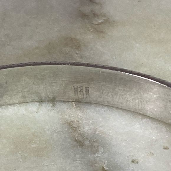 925 STERLING SILVER VINTAGE etched design silver bangle - Picture 4 of 8